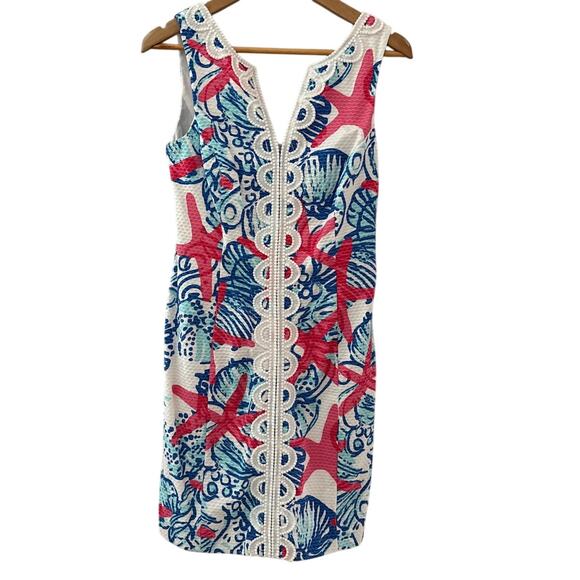 RARE Lilly Pulitzer Janice Shift Resort White She She Shells Dress Size 4 - Picture 5 of 12